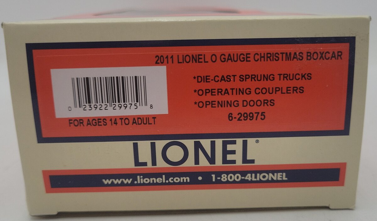 Lionel 6-29975 O Gauge 2011 Holiday Boxcar EX/Box
