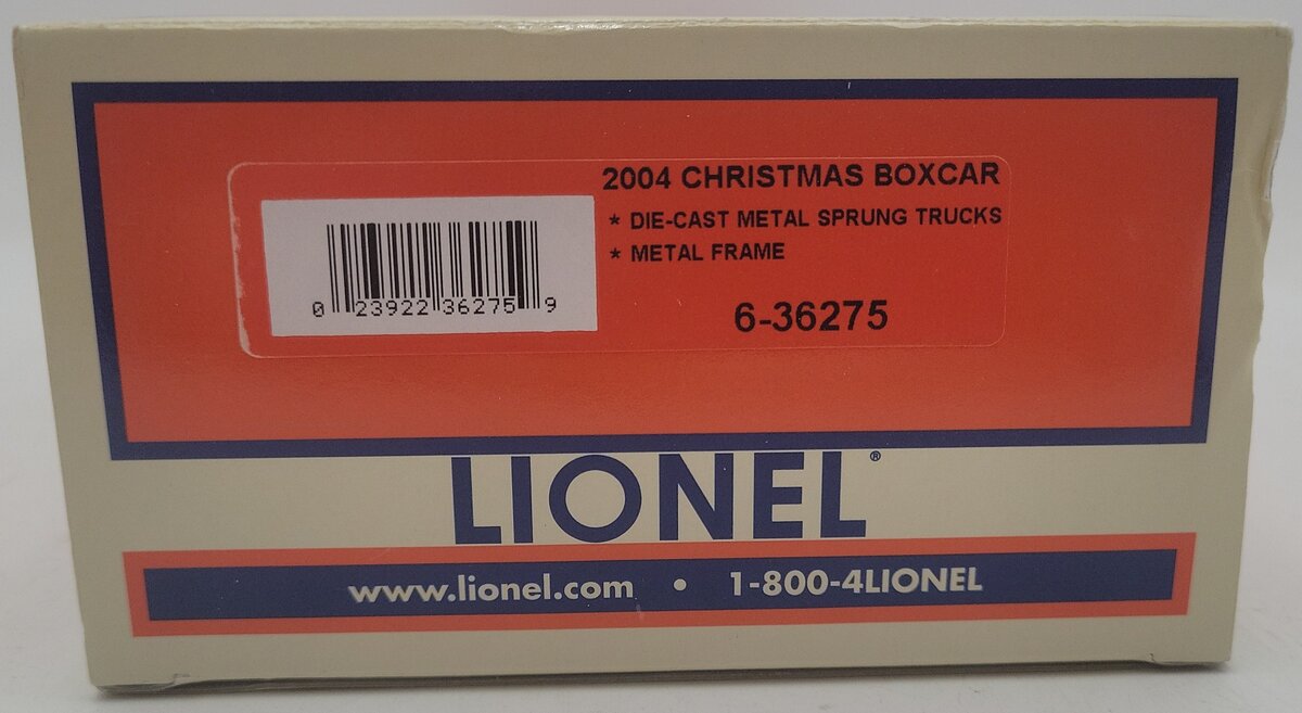 Lionel 6-36275 O Gauge 2004 Christmas Boxcar EX/Box