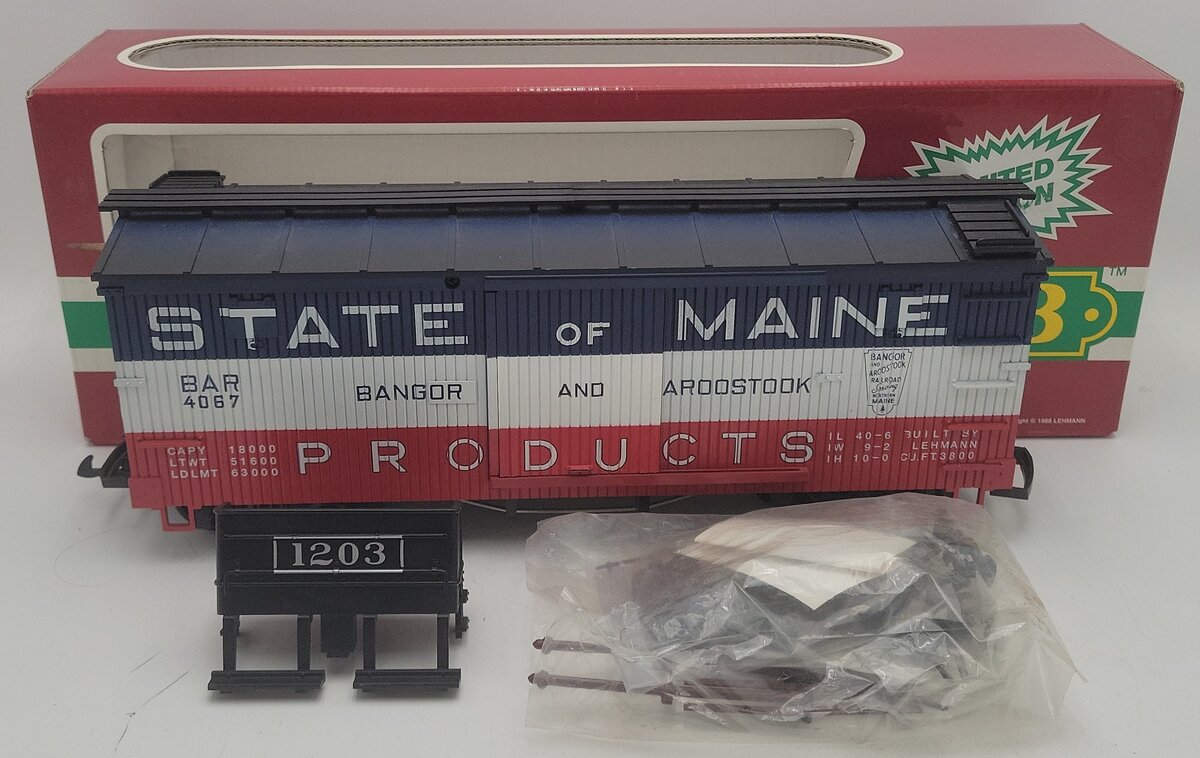 LGB 4067-K01 G Scale State of Maine Boxcar #4067 EX/Box