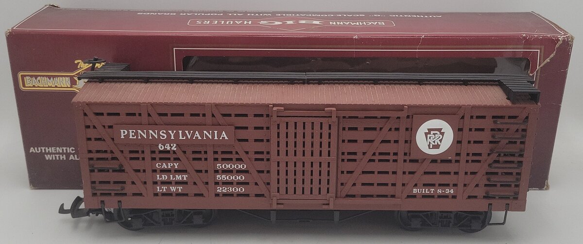 Bachmann 98114 G Scale Pennsylvania Stock Car #642 EX/Box