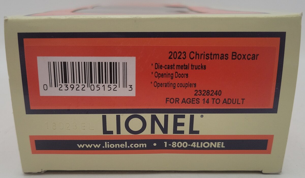Lionel 2328240 O Gauge 2023 Christmas Boxcar EX/Box