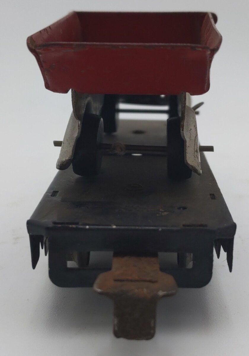 Marx 562 Vintage O Flatcar w/ Silver Dump Truck with Red Bed VG