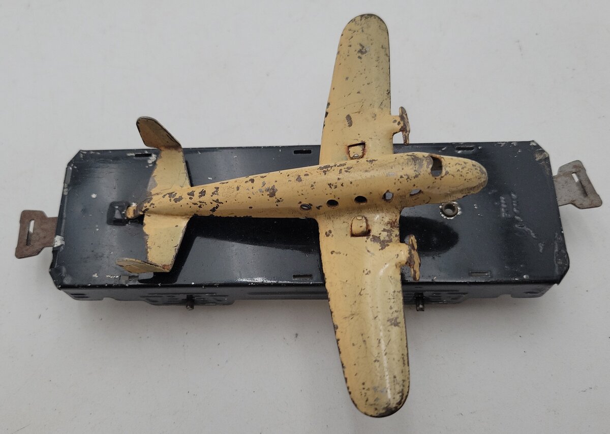 Marx O Gauge Litho Flat Car w/Airplane VG