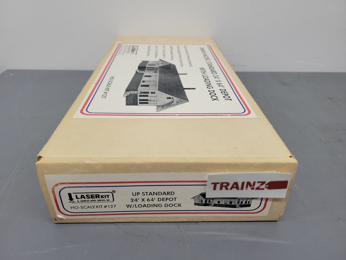 American Model Builders 127 HO Scale UP Standard Depot W/Dock Laser Art Kit LN/Box