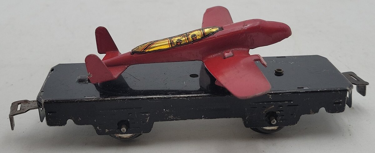 Marx O Gauge Litho Flat Car w/Airplane VG