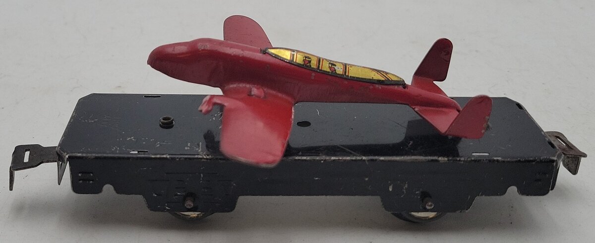 Marx O Gauge Litho Flat Car w/Airplane VG