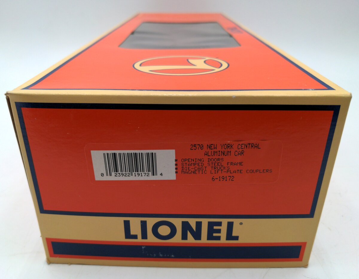Lionel 6-19172 O Gauge New York Central Aluminum Streamlined Baggage Car #2570 VG/Box