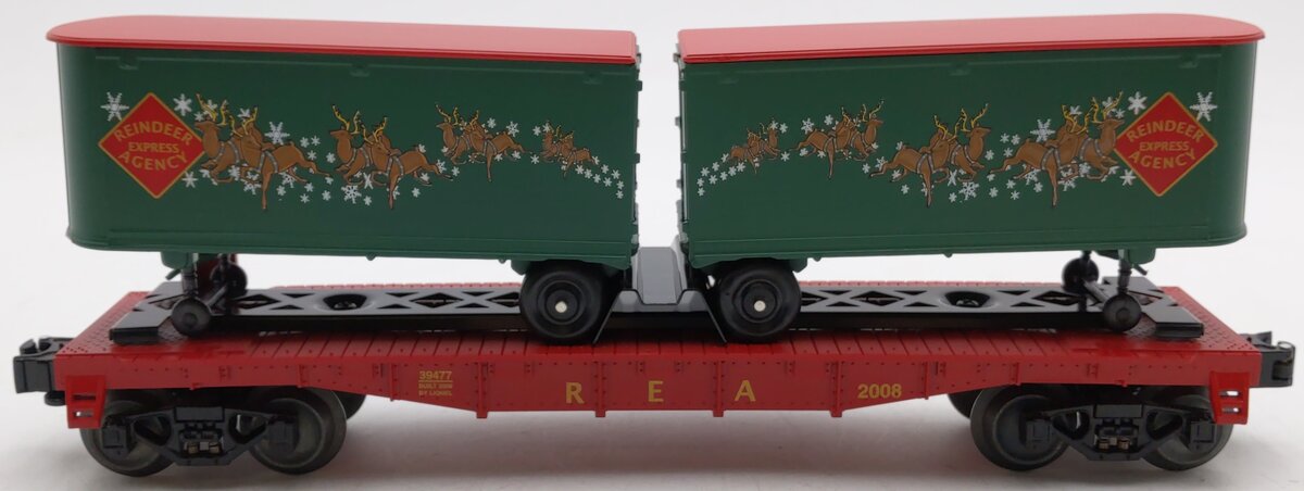 Lionel 6-39477 O Gauge Christmas Flatcar w/Reindeer Trailers LN/Box