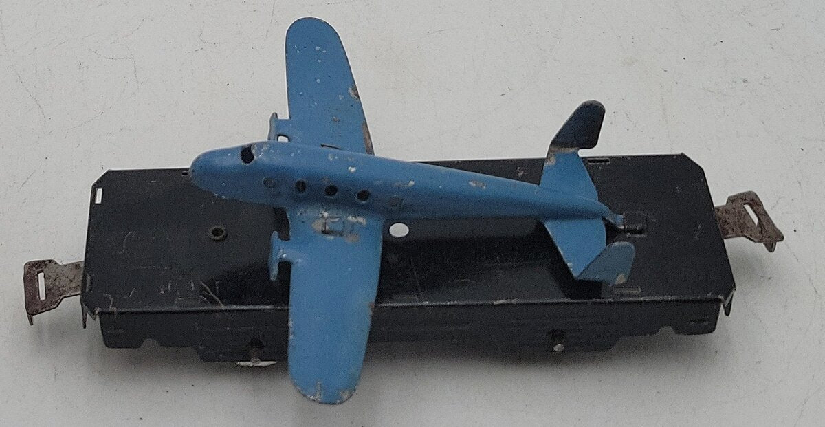 Marx O Gauge Vintage Litho Flat Car w/Airplane VG