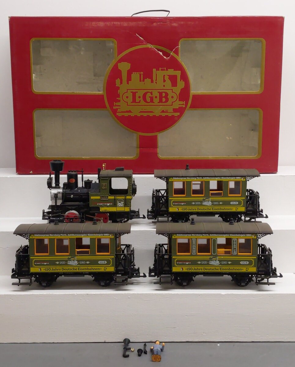 LGB G Scale 150 Anniversary Jahre Deutsche Gisenbahn Nurnberg Train Set VG/Box