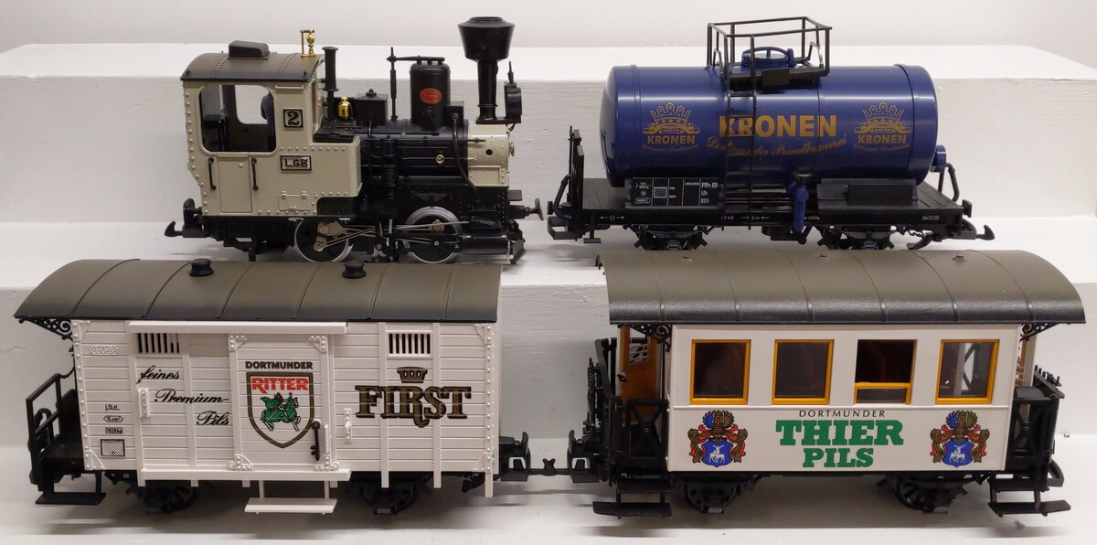 LGB 20536 G Scale Dortmund Beer Steam Train Set (Set of 4) VG/Box