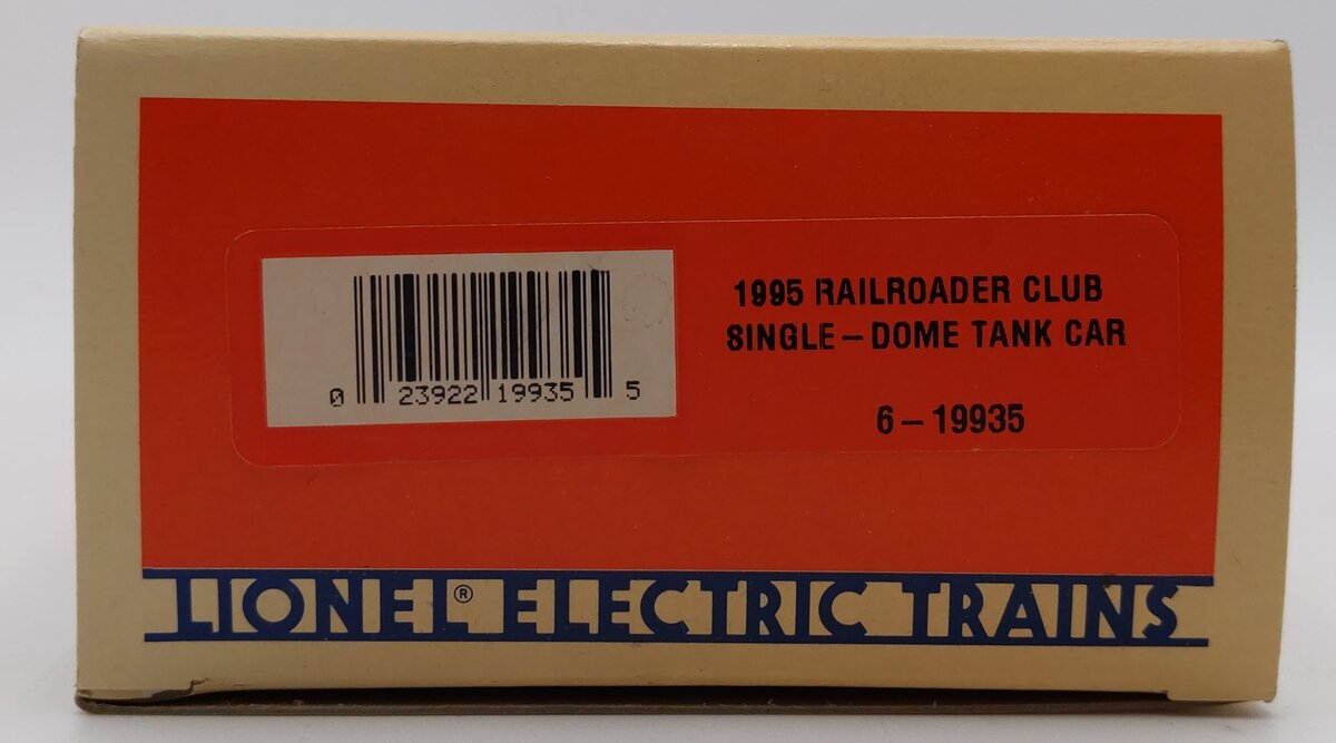 Lionel 6-19935 O Gauge Railroader Club Single-Dome Tank Car LN/Box
