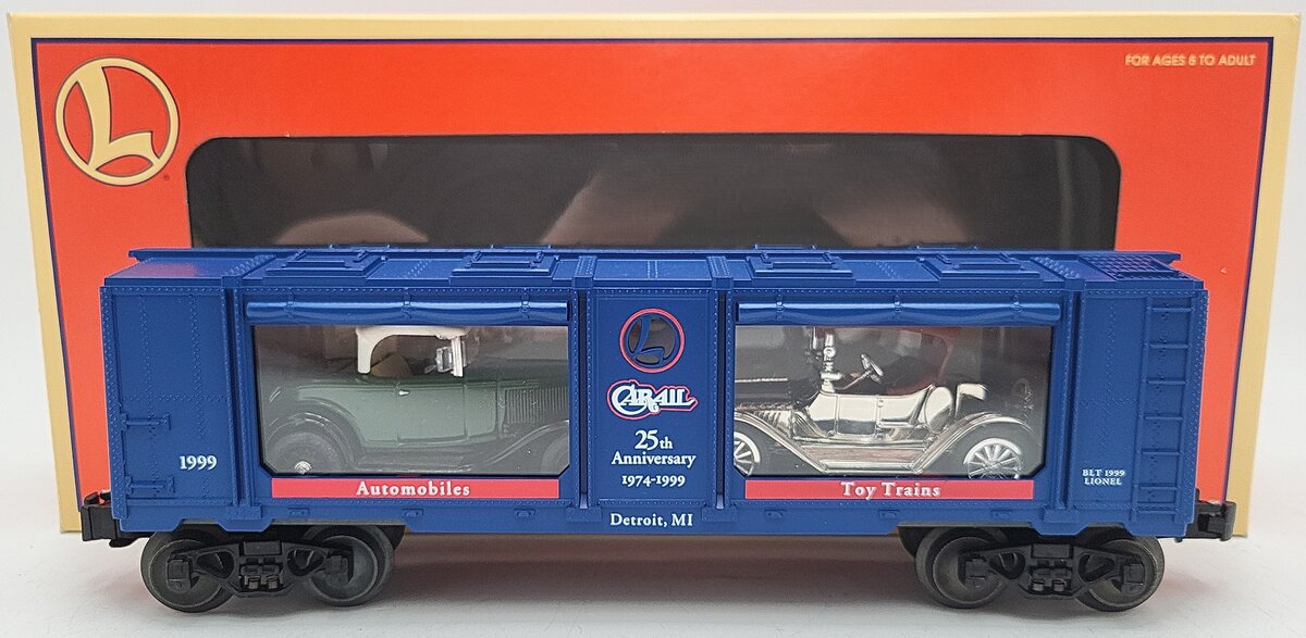 Lionel 6-52188 O Gauge Carail Aquarium Auto Carrier w/ Two Autos #1999 EX/Box