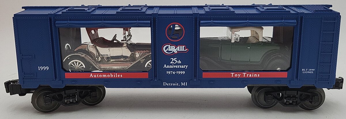 Lionel 6-52188 O Gauge Carail Aquarium Auto Carrier w/ Two Autos #1999 EX/Box