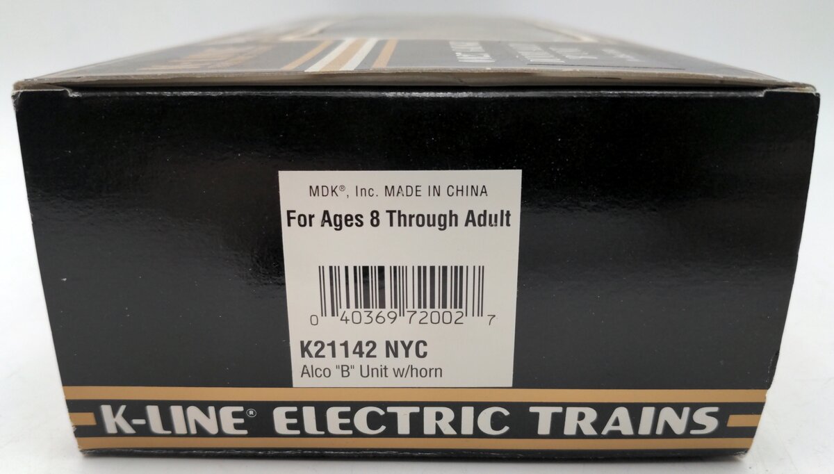 K-Line K21142 O Gauge NYC Lighted B Unit Diesel Locomotive with Horn #21142 EX/Box