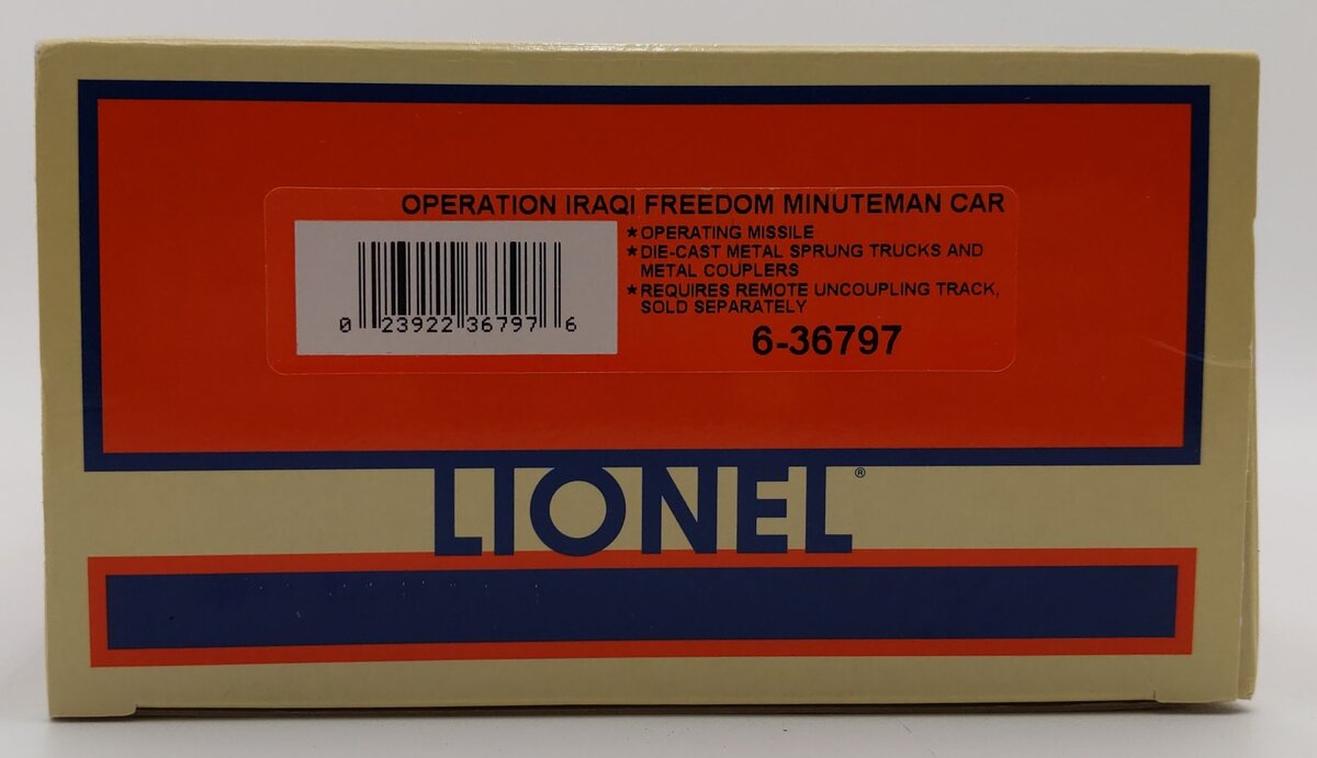 Lionel 6-36797 O Gauge Operation Iraqi Freedom Minuteman Missile Car LN/Box