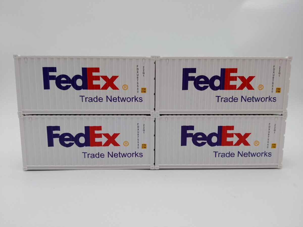 Evemodel O Scale FedEx 20ft Shipping Containers [4] EX
