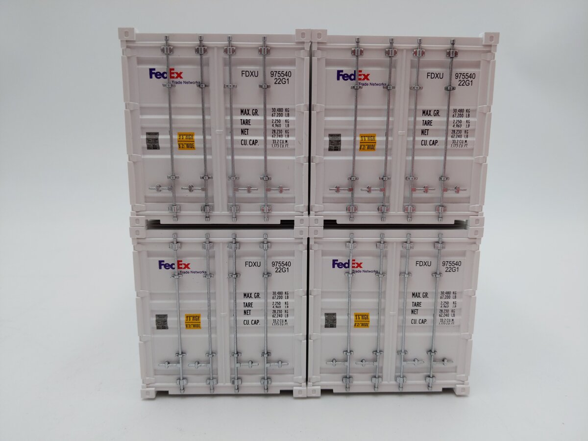 Evemodel O Scale FedEx 20ft Shipping Containers [4] EX