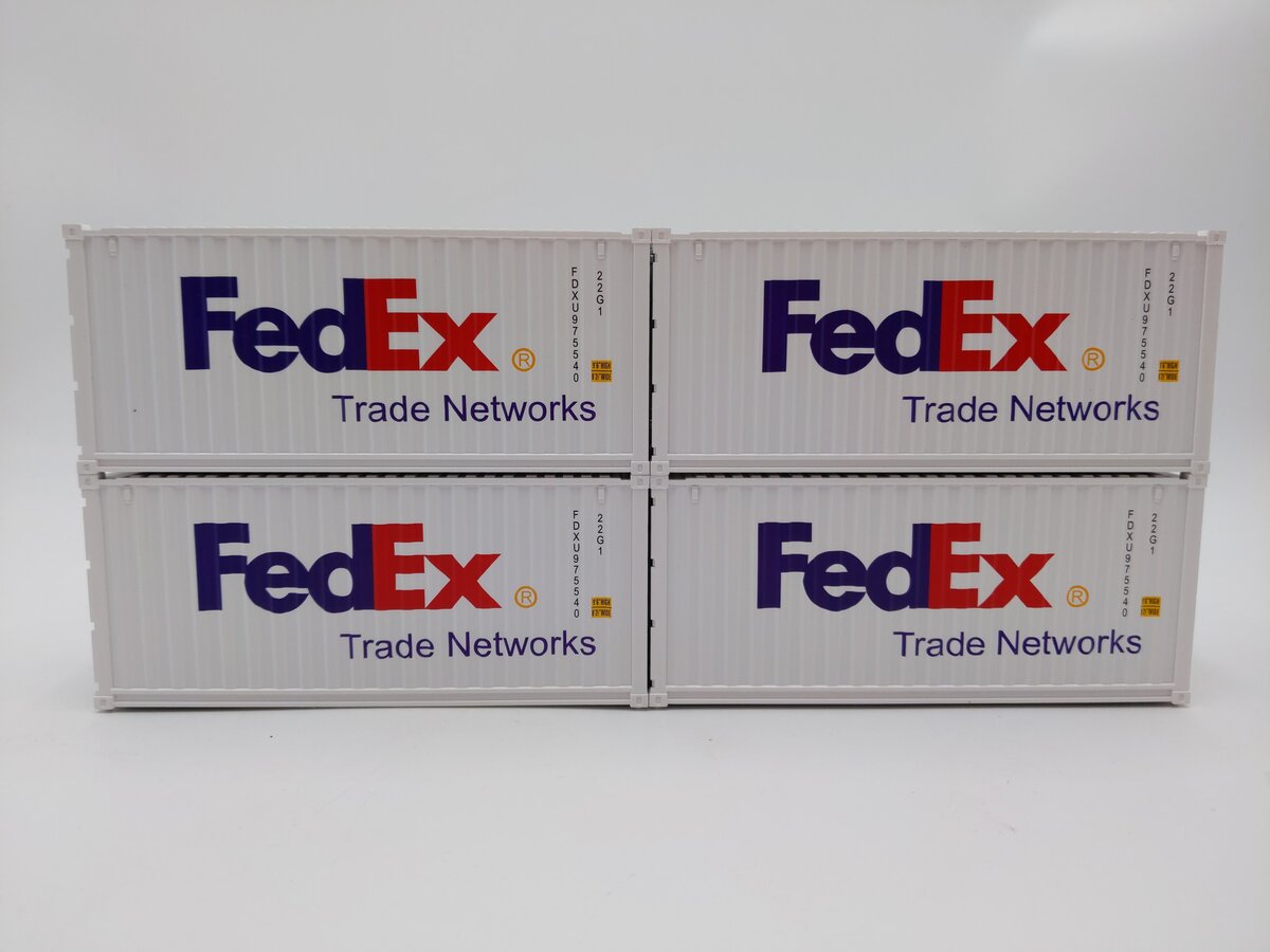 Evemodel O Scale FedEx 20ft Shipping Containers [4] EX