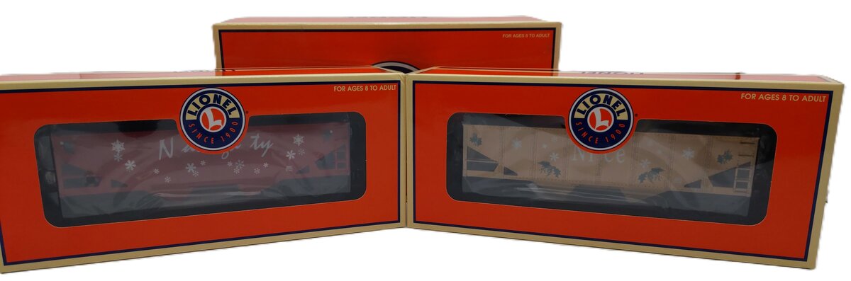 Lionel 6-16467 O Gauge Naughty & Nice Hopper (2 Pack) LN/Box
