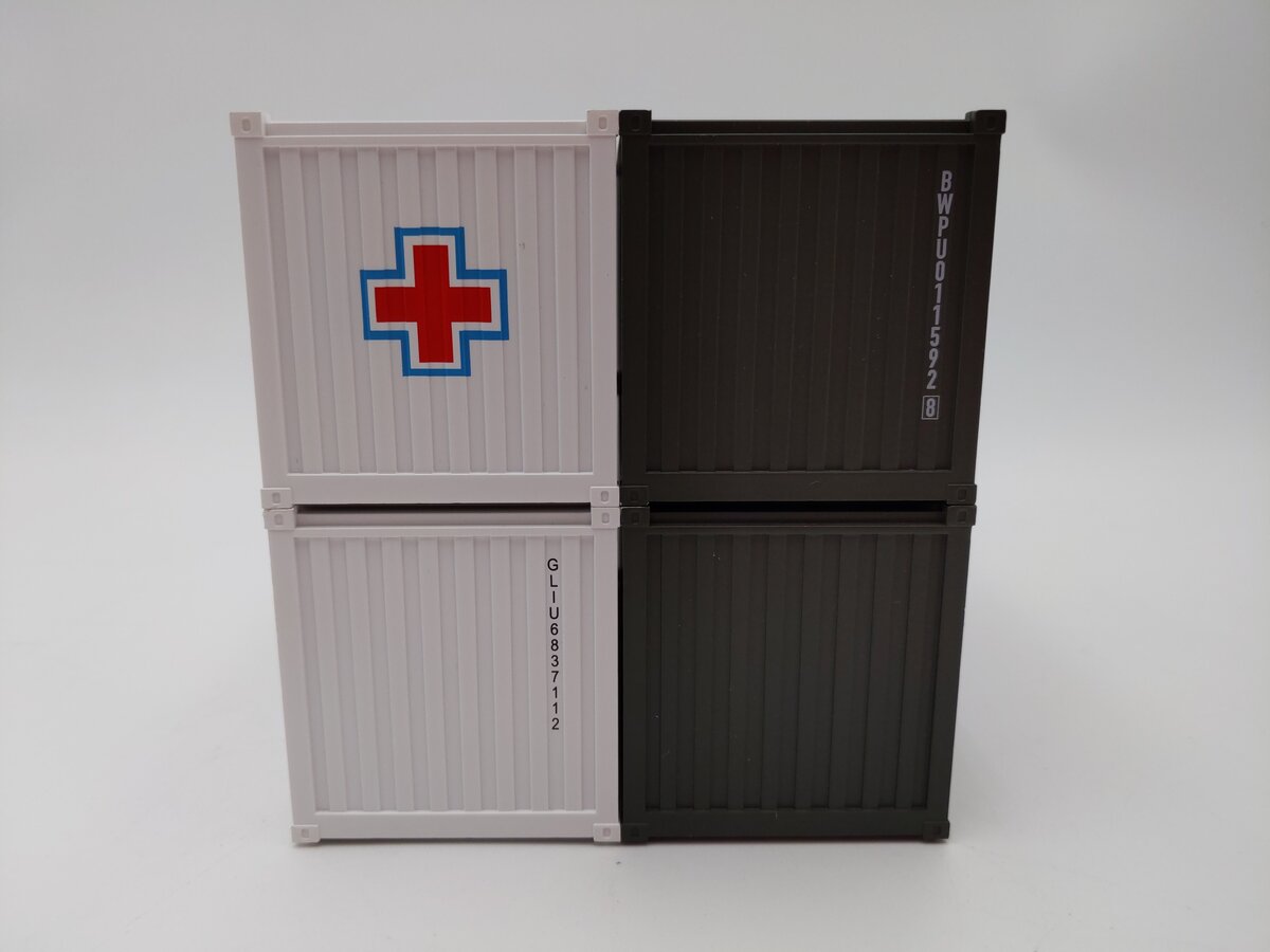Evemodel O Scale Medical Aid 20ft Shipping Containers [4] EX