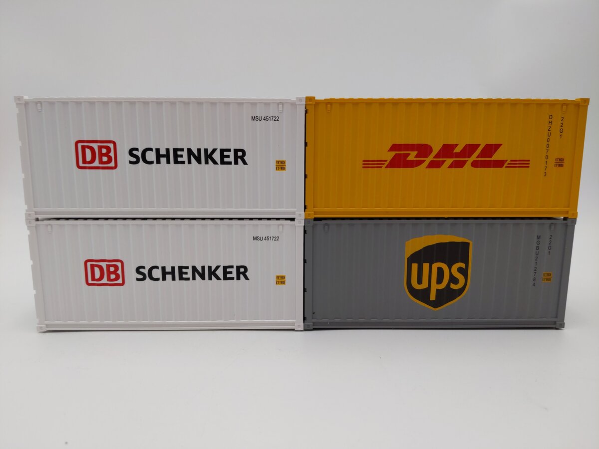 Evemodel O Scale Mixed Generic 20ft Shipping Containers [4] EX