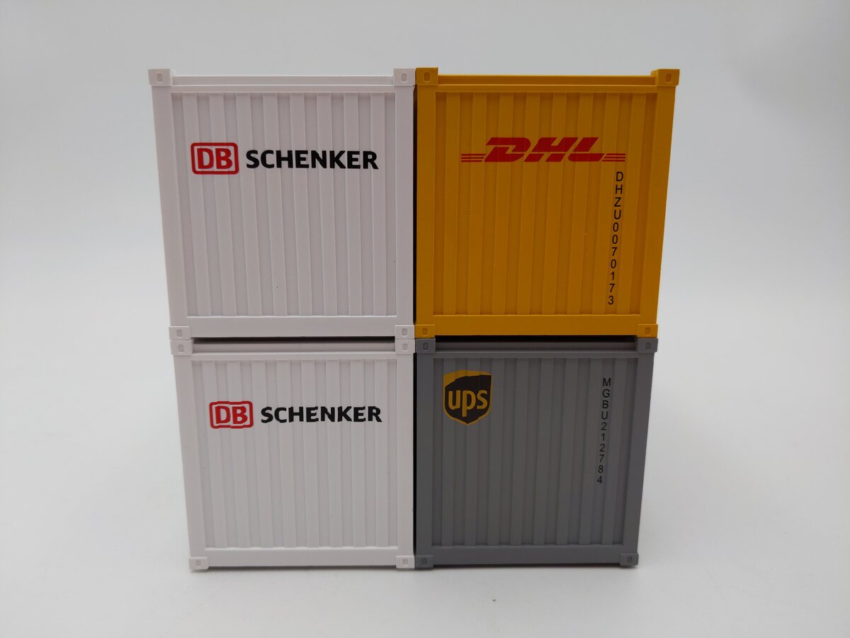 Evemodel O Scale Mixed Generic 20ft Shipping Containers [4] EX