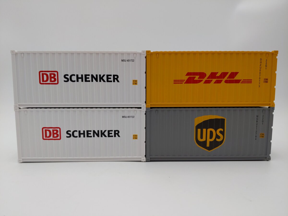 Evemodel O Scale Mixed Generic 20ft Shipping Containers [4] EX