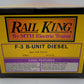 MTH 30-2010-3 O Scale NYC F-3 Non-Powered B Unit Diesel Engine #2404 LN/Box