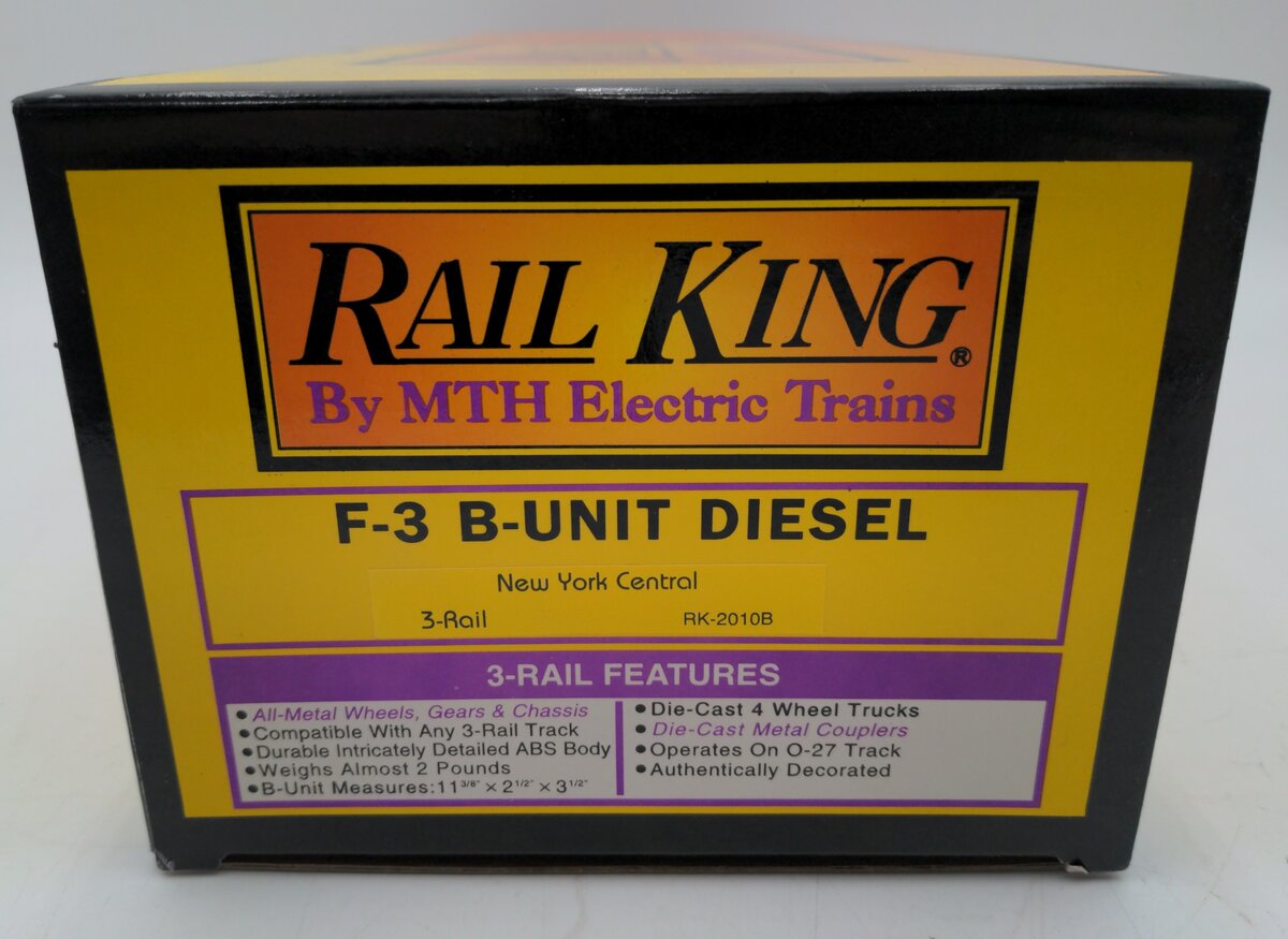 MTH 30-2010-3 O Scale NYC F-3 Non-Powered B Unit Diesel Engine #2404 LN/Box