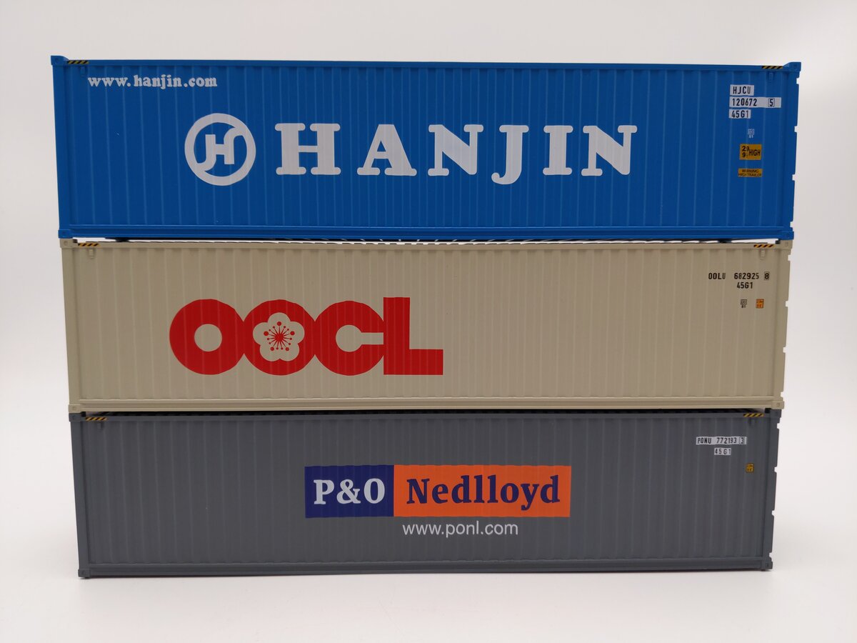 Evemodel O Scale Assorted Shipping 40ft High Cube Shipping Containers [3] EX