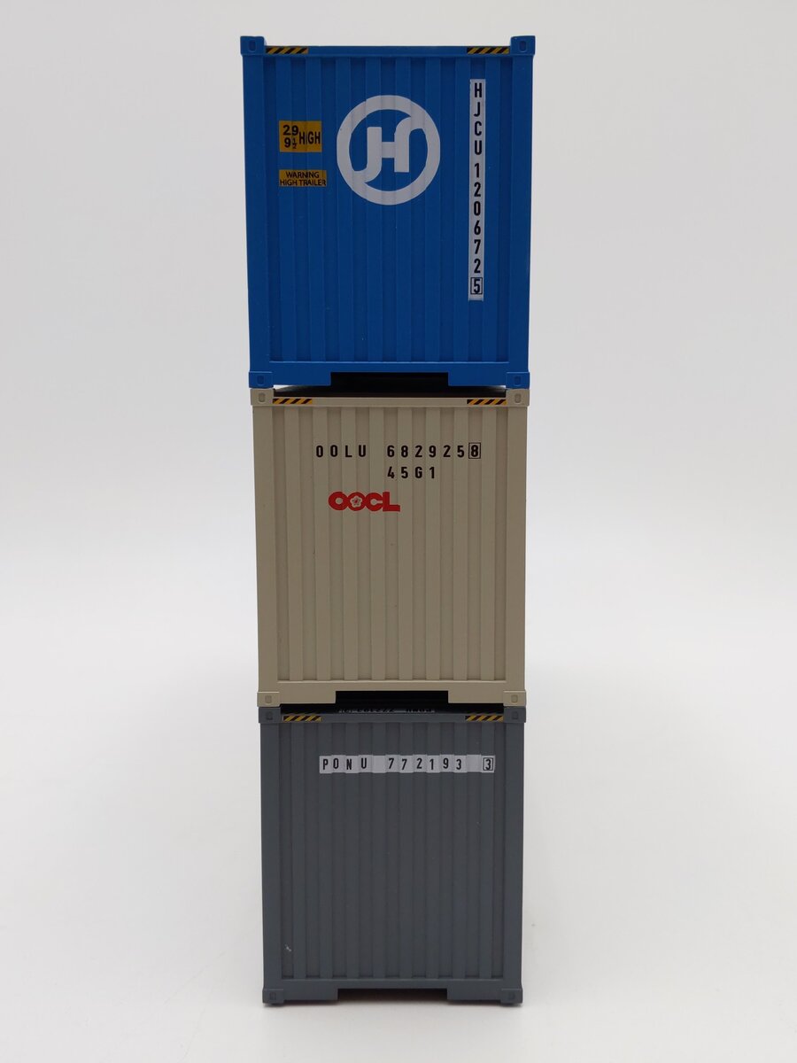 Evemodel O Scale Assorted Shipping 40ft High Cube Shipping Containers [3] EX