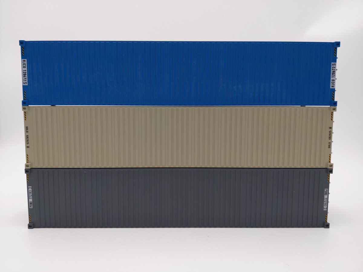 Evemodel O Scale Assorted Shipping 40ft High Cube Shipping Containers [3] EX