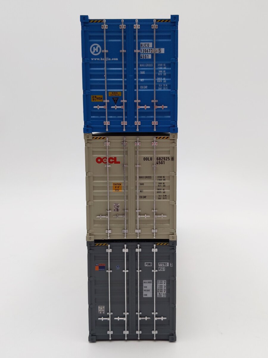 Evemodel O Scale Assorted Shipping 40ft High Cube Shipping Containers [3] EX