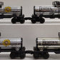 Lionel O Gauge Borden Plated Tank Cars: 6-9154 (4) EX/Box