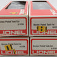 Lionel O Gauge Borden Plated Tank Cars: 6-9154 (4) EX/Box