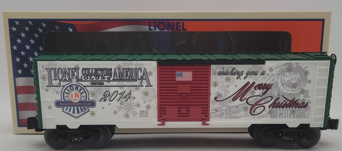 Lionel 6-58613 O Gauge LCCA/LRRC 2014 Christmas Boxcar EX/Box