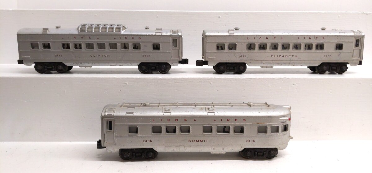 Lionel 2432S Vintage O Lionel Lines Illuminated Passenger Cars: 2432,2435 & 2436 VG