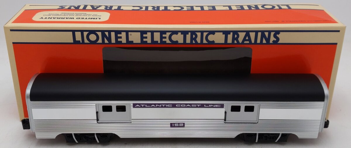 Lionel 6-29127 O Gauge Atlantic Coast Line Aluminum Baggage Car #152 EX/Box