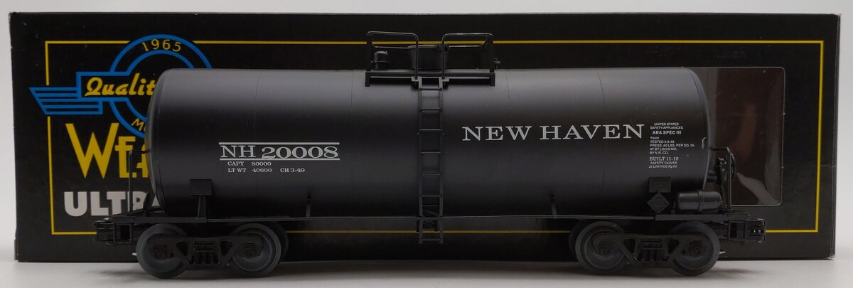 Weaver U1328LD O Gauge New Haven 40' Tank Car #20008 (3-Rail) EX/Box