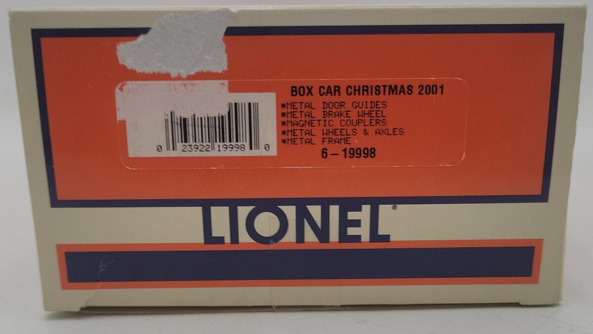 Lionel 6-19998 O Gauge 2001 Christmas "Season Greetings" Boxcar EX/Box