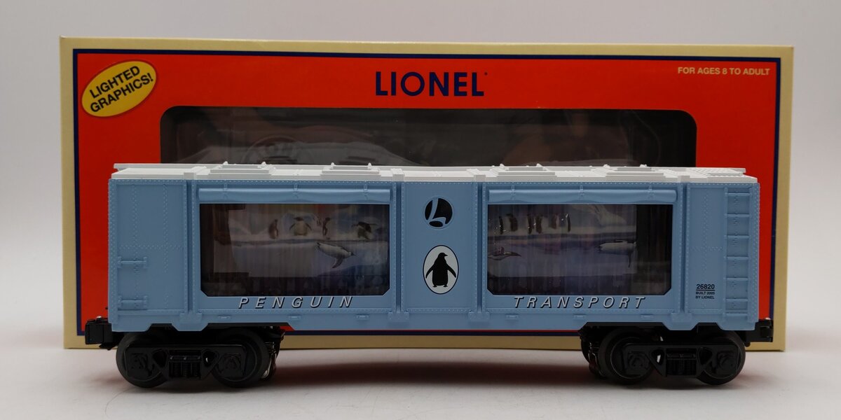 Lionel 6-26820 O Gauge Penguin Transport Lighted Aquarium Car #26820 LN/Box