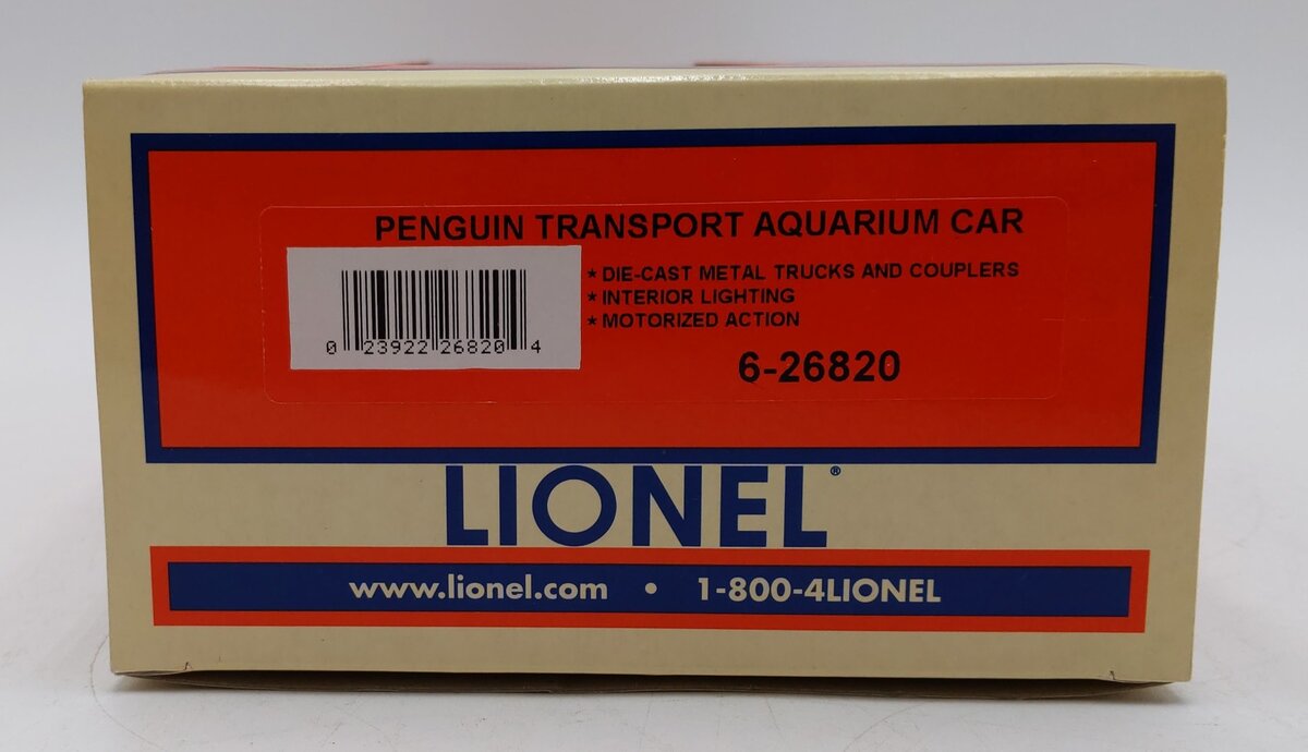 Lionel 6-26820 O Gauge Penguin Transport Lighted Aquarium Car #26820 LN/Box
