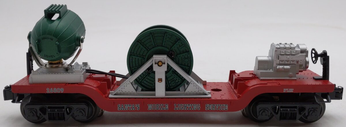 Lionel 6-26809 O Gauge Santas Mobile Lighting Service Extension Searchlight Car EX/Box