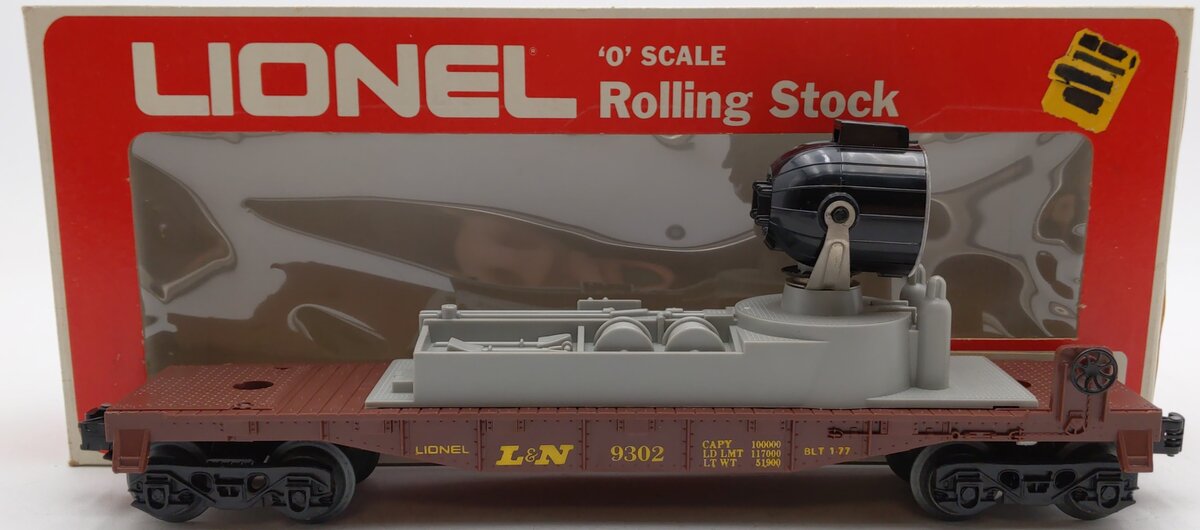 Lionel 6-9302 O Gauge Louisville & Nashville Operating Searchlight Car EX/Box