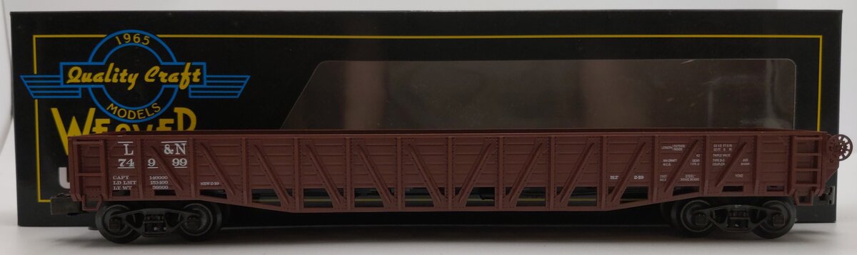 Weaver U17013LD 3-Rail Louisville & Nashville Wartime Gondola #74000 LN/Box