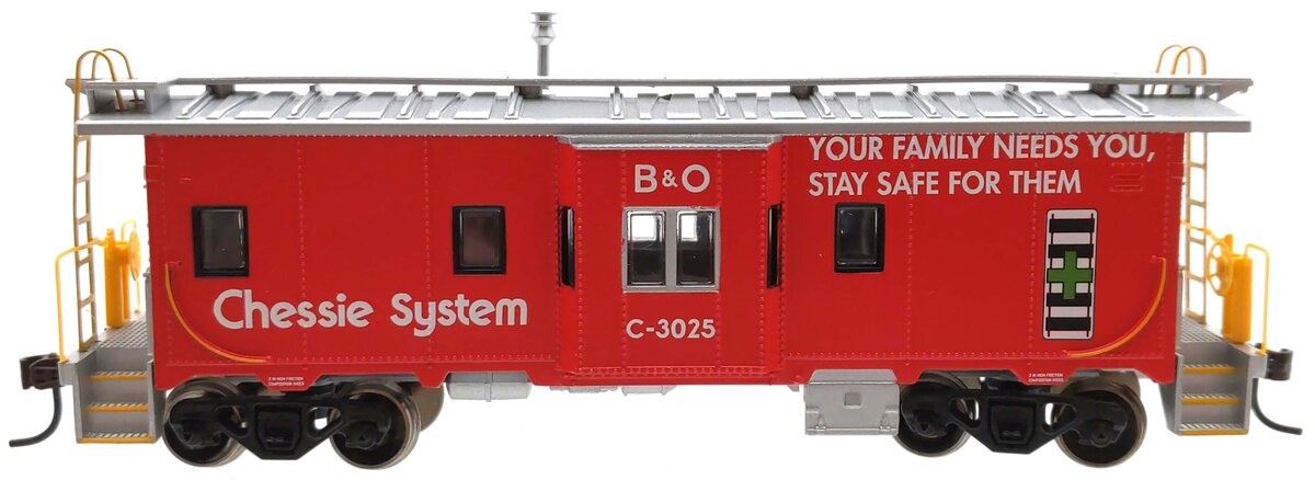 Athearn 74712 HO Scale Chessie/B&O Bay Window Caboose #C-3025 LN/Box