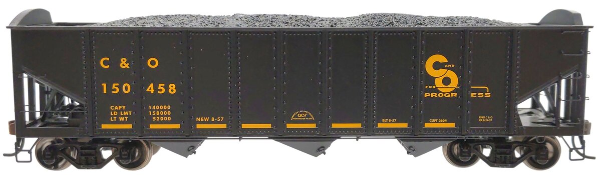 Athearn 95604 HO Scale C&O 40' 3 Bay Ribbed Hopper #150458 LN/Box