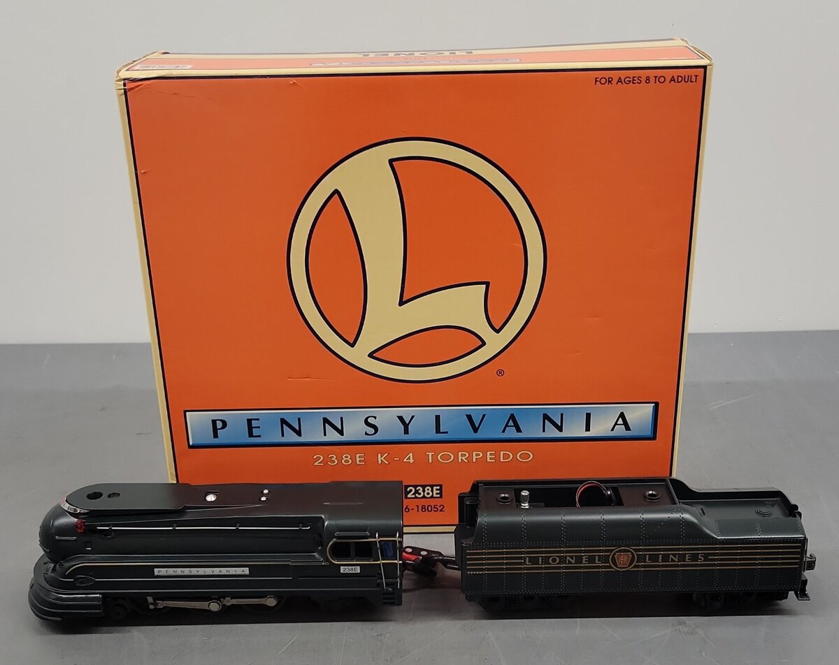 Lionel 6-18052 O Gauge Pennsylvania K-4 Torpedo Steam Locomotive & Tender #238E EX/Box