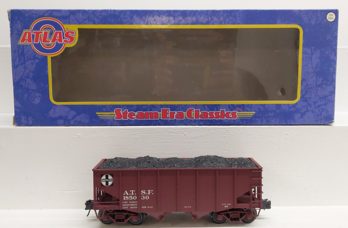 Atlas 3007105-2 O Gauge ATSF 55 Ton Fishbelly Hopper Car #185030 (3-Rail) EX/Box